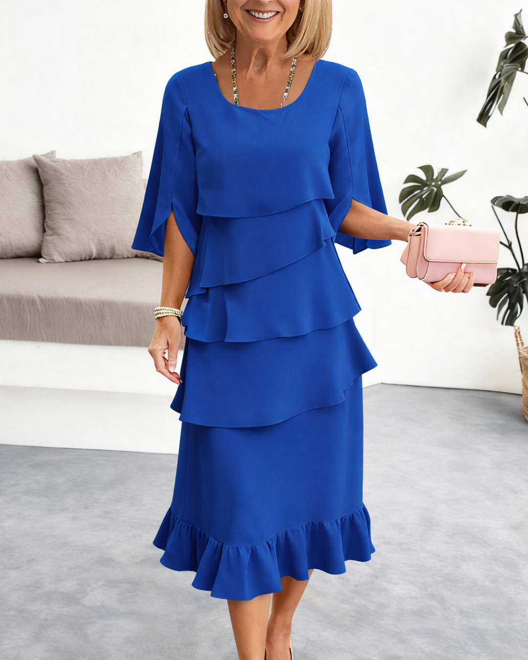 Elizabeth | Ruffle Midi Dress