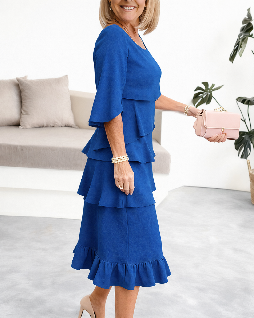 Elizabeth | Ruffle Midi Dress