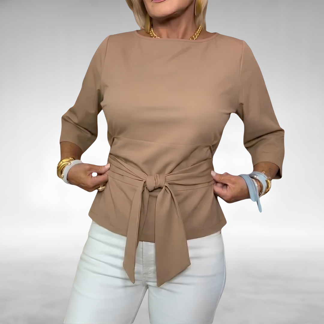Avril | Elegant Tie-Waist Blouse