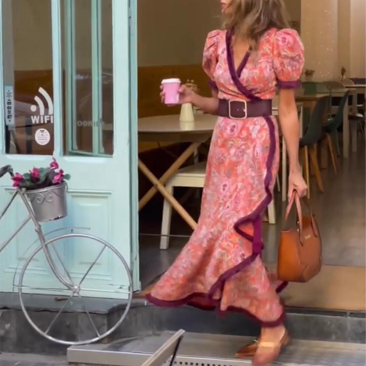Angel | Elegant Puff-Sleeve Maxi Dress