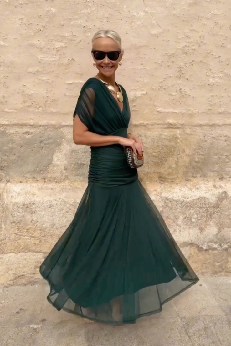Emelia | Elegant V-Neck Maxi Dress