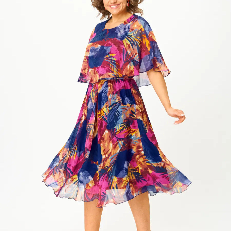 Halle | Comfortable Belly Coverage Chiffon Dress