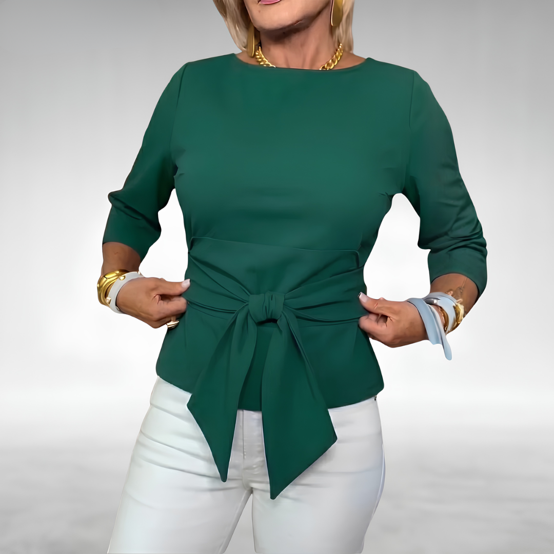 Avril | Elegant Tie-Waist Blouse