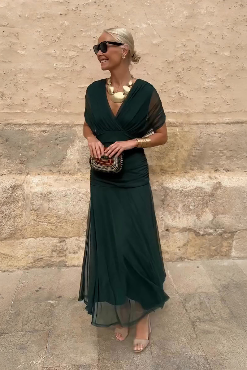 Emelia | Elegant V-Neck Maxi Dress