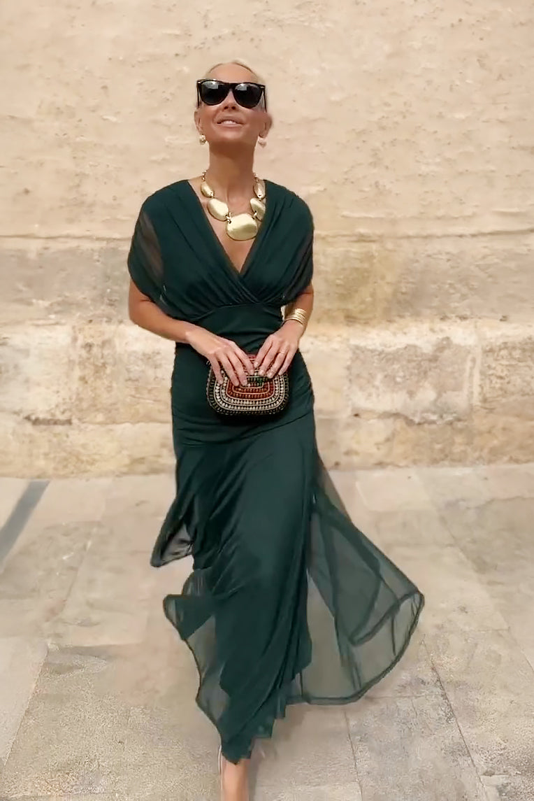 Emelia | Elegant V-Neck Maxi Dress