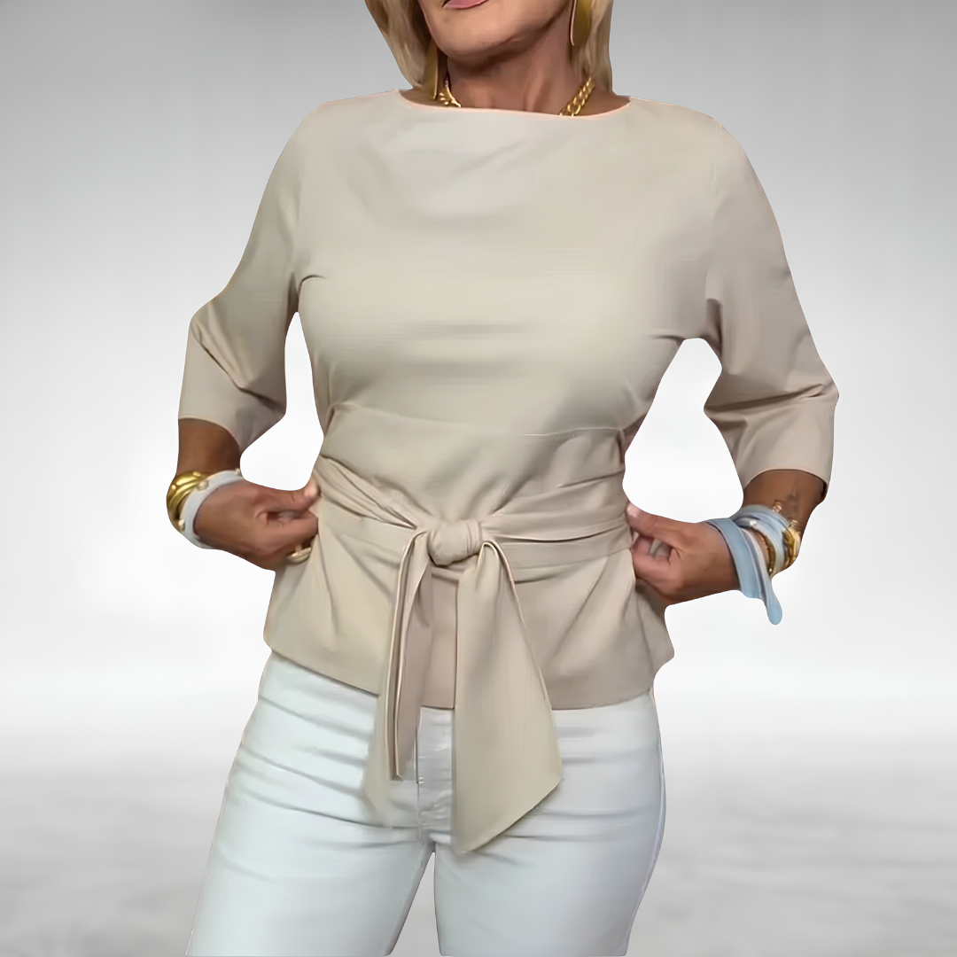 Avril | Elegant Tie-Waist Blouse