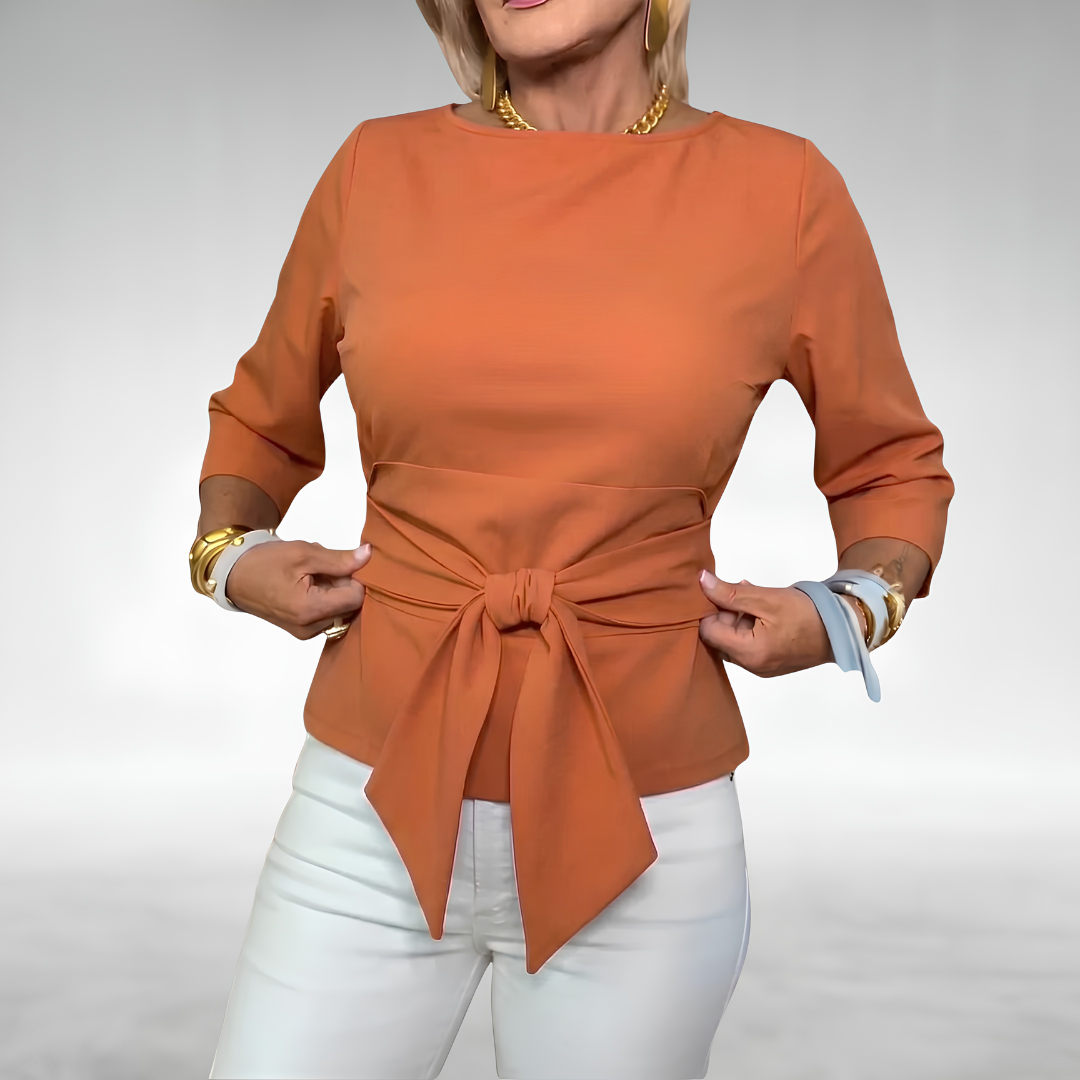 Avril | Elegant Tie-Waist Blouse