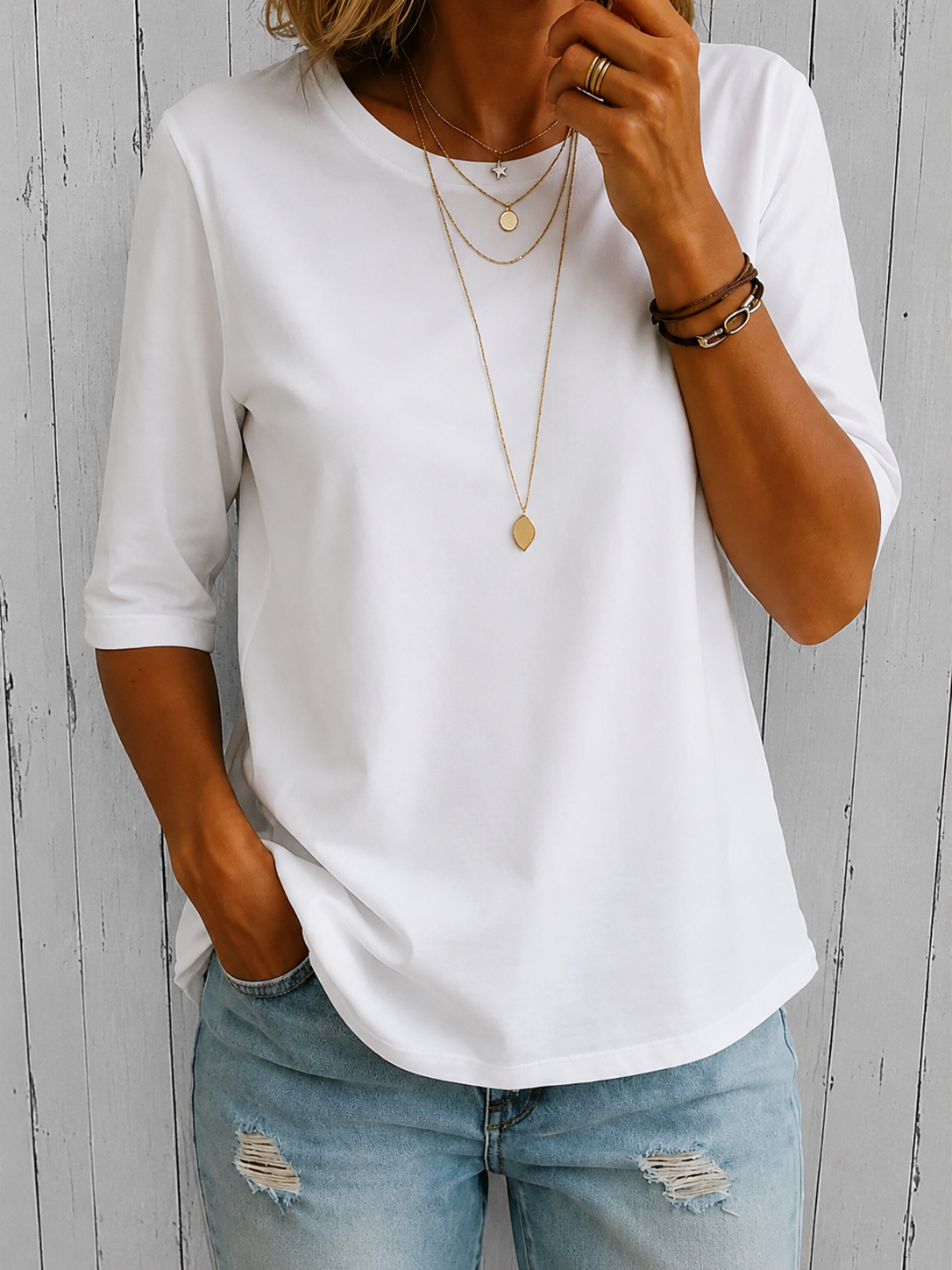 Elena | Essential Comfort Half-Sleeve Tee