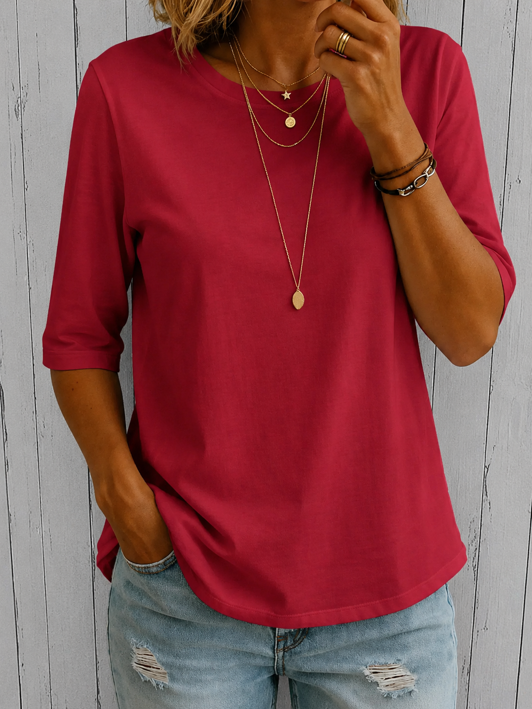Elena | Essential Comfort Half-Sleeve Tee