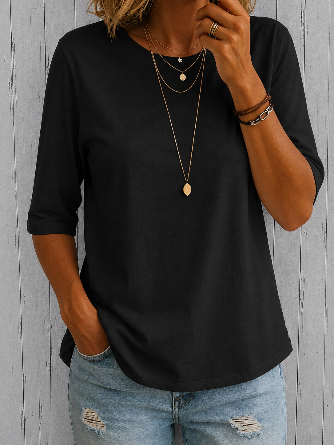 Elena | Essential Comfort Half-Sleeve Tee