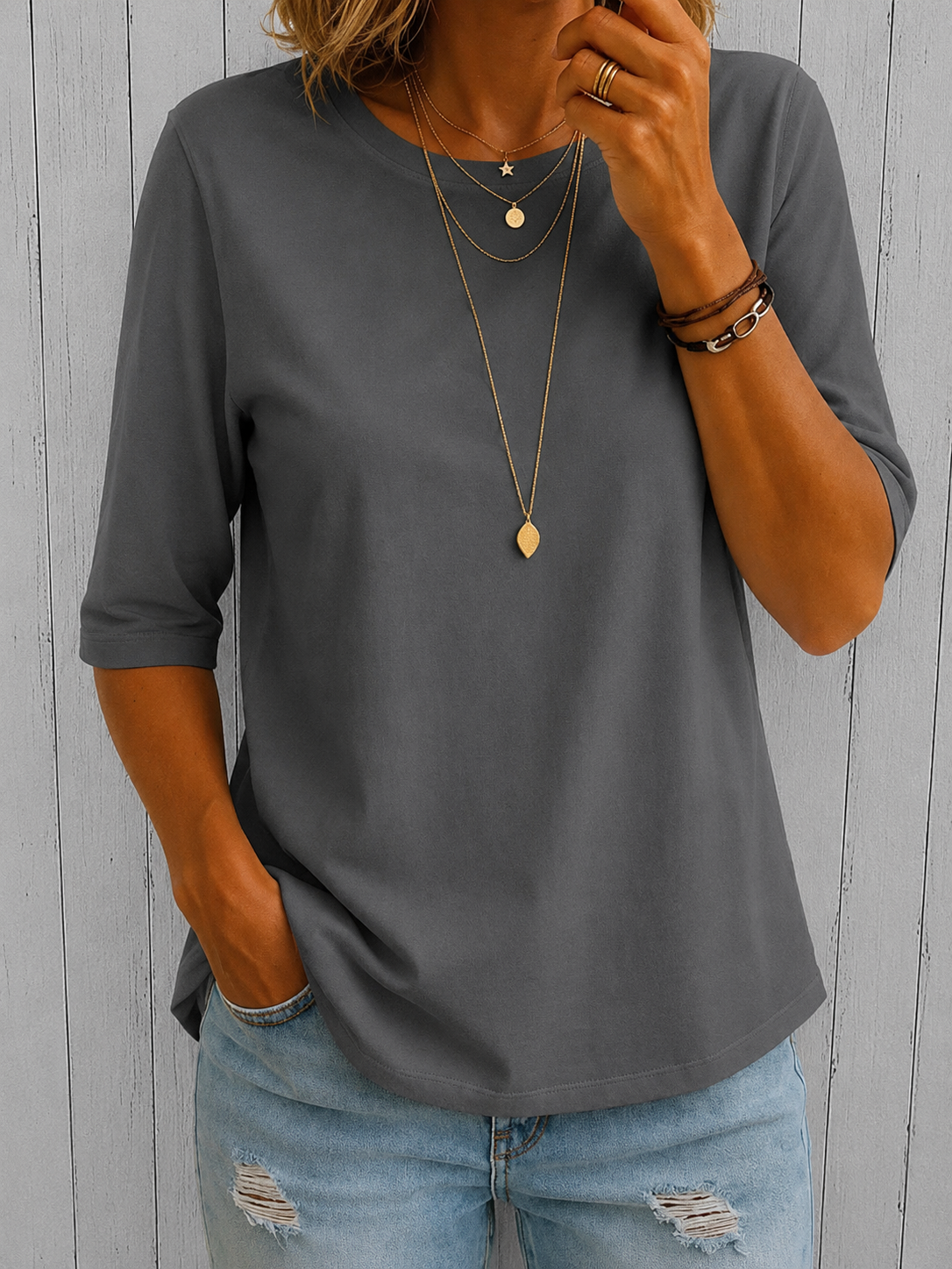 Elena | Essential Comfort Half-Sleeve Tee