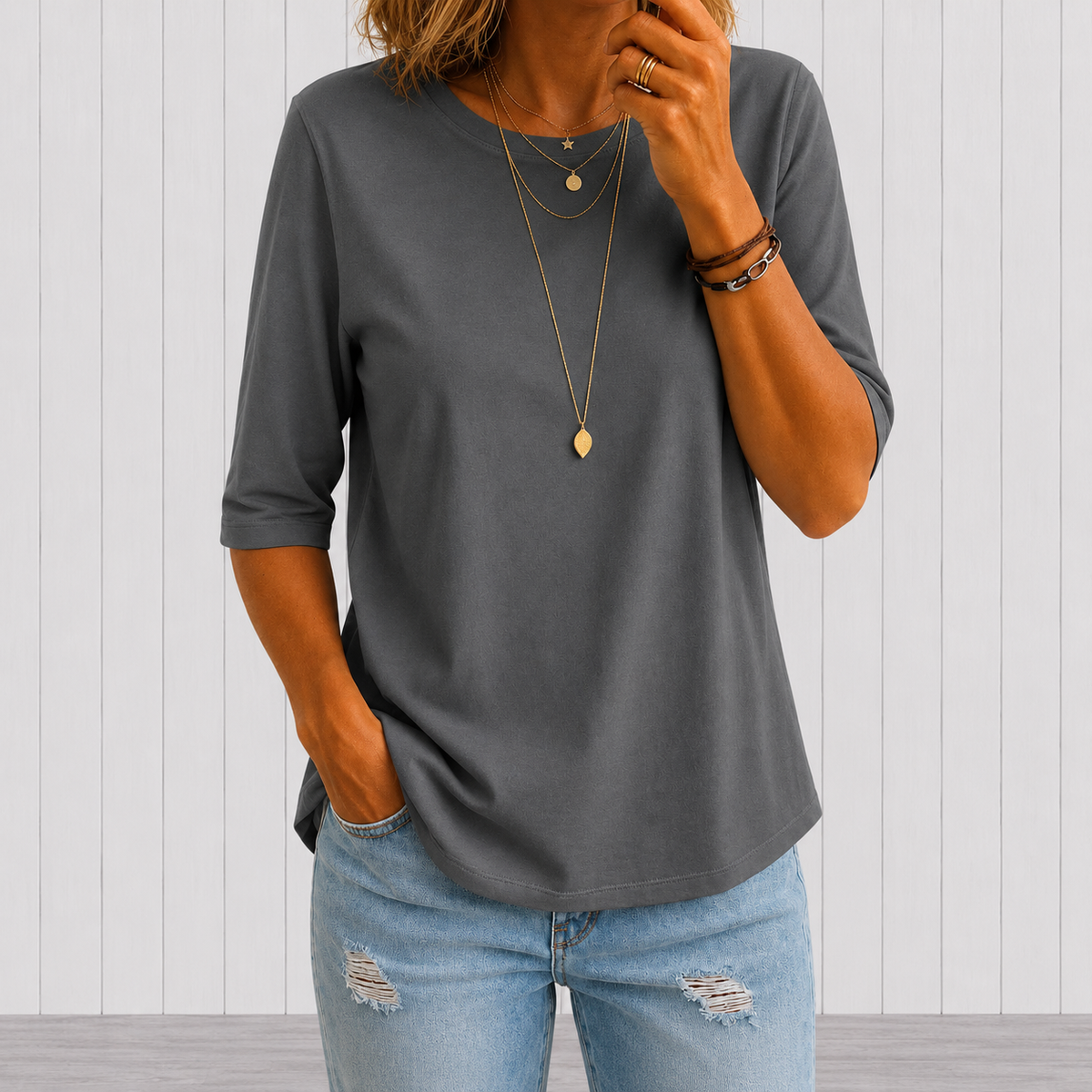 Elena | Essential Comfort Half-Sleeve Tee