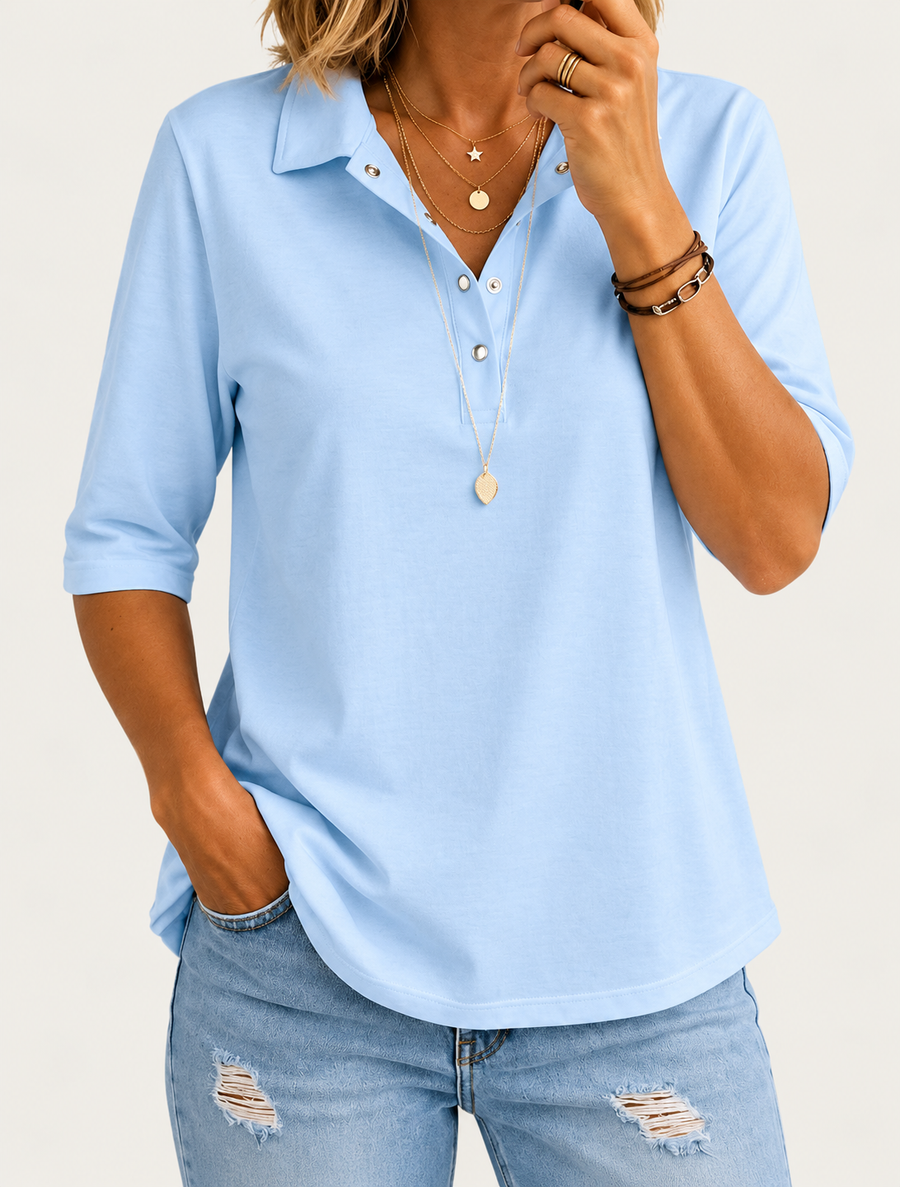 Nola | Essential Comfort Half-Sleeve Tee | Polo Collar