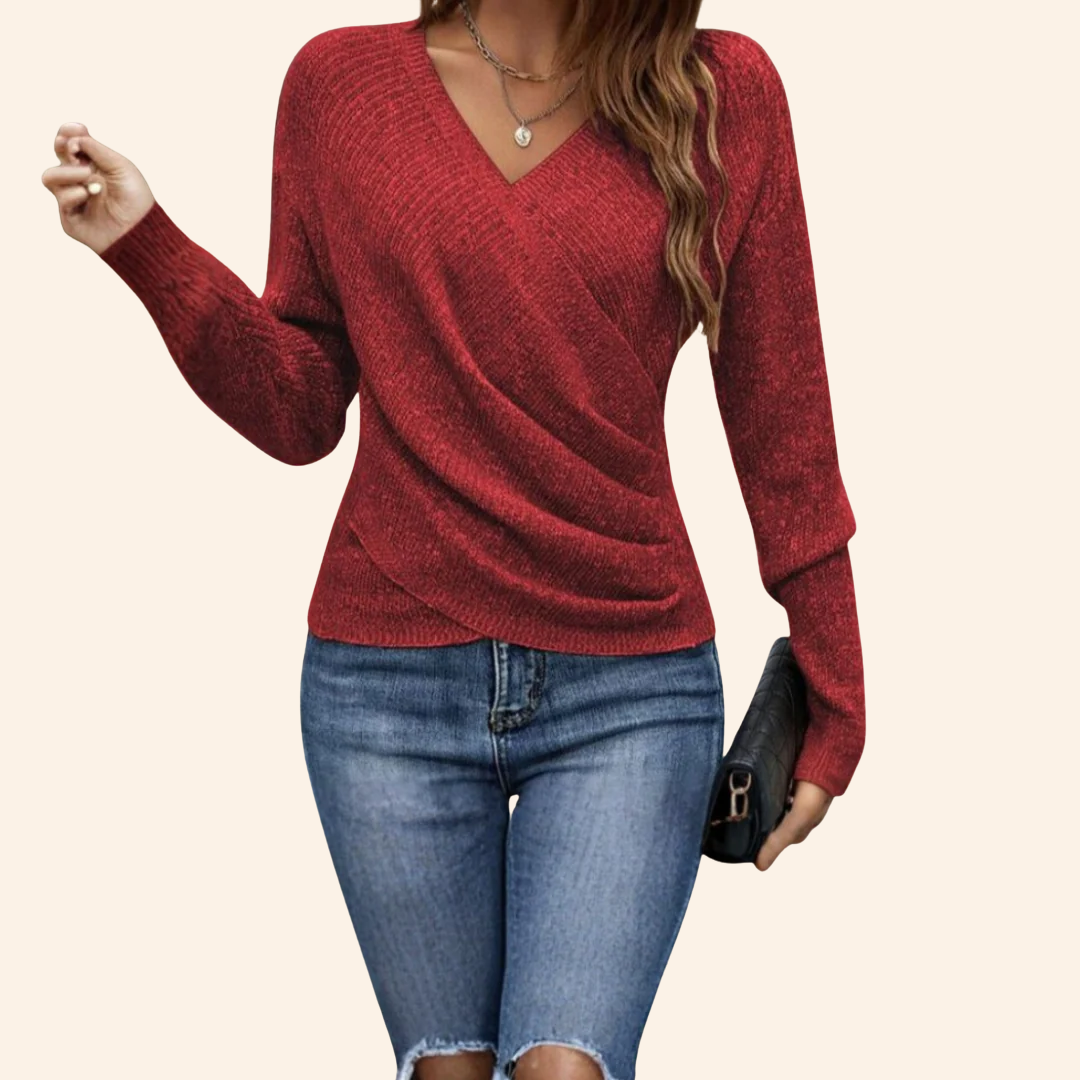 Elouise | Elegant Wrap V-Neck Top