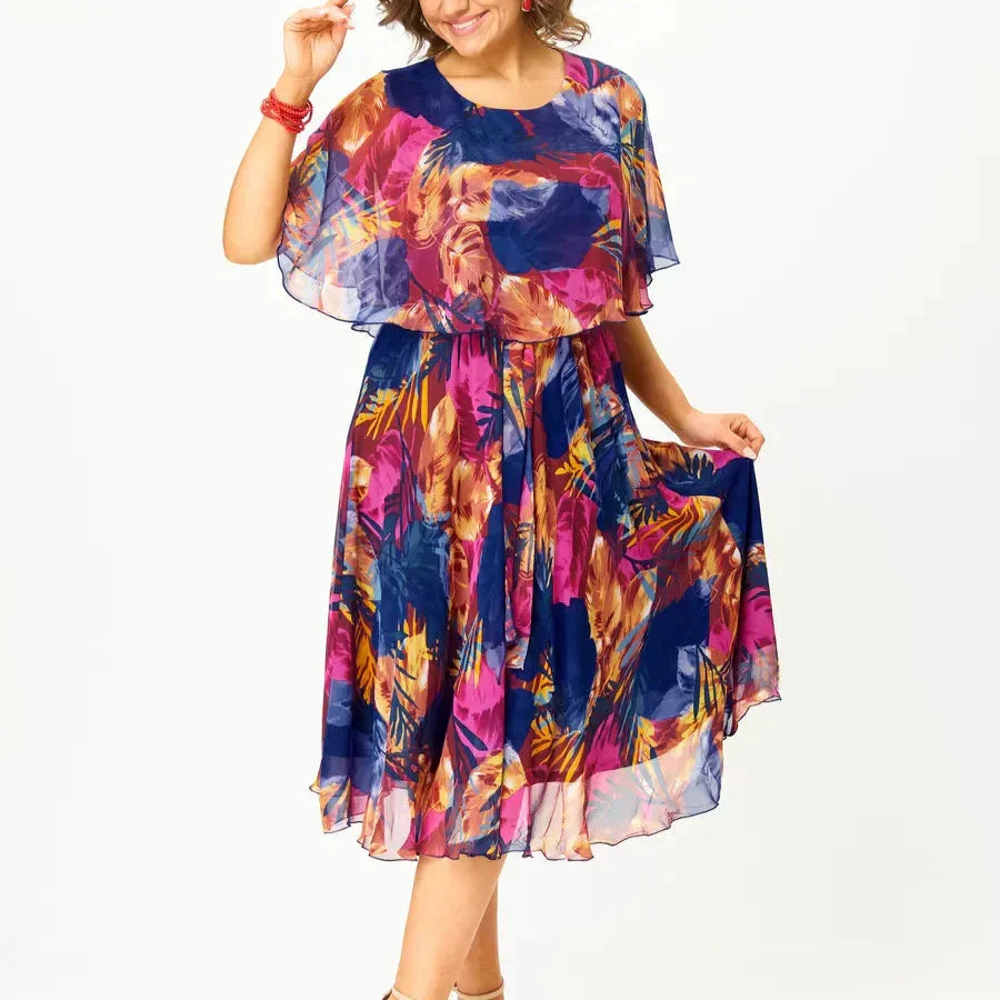 Halle | Comfortable Belly Coverage Chiffon Dress