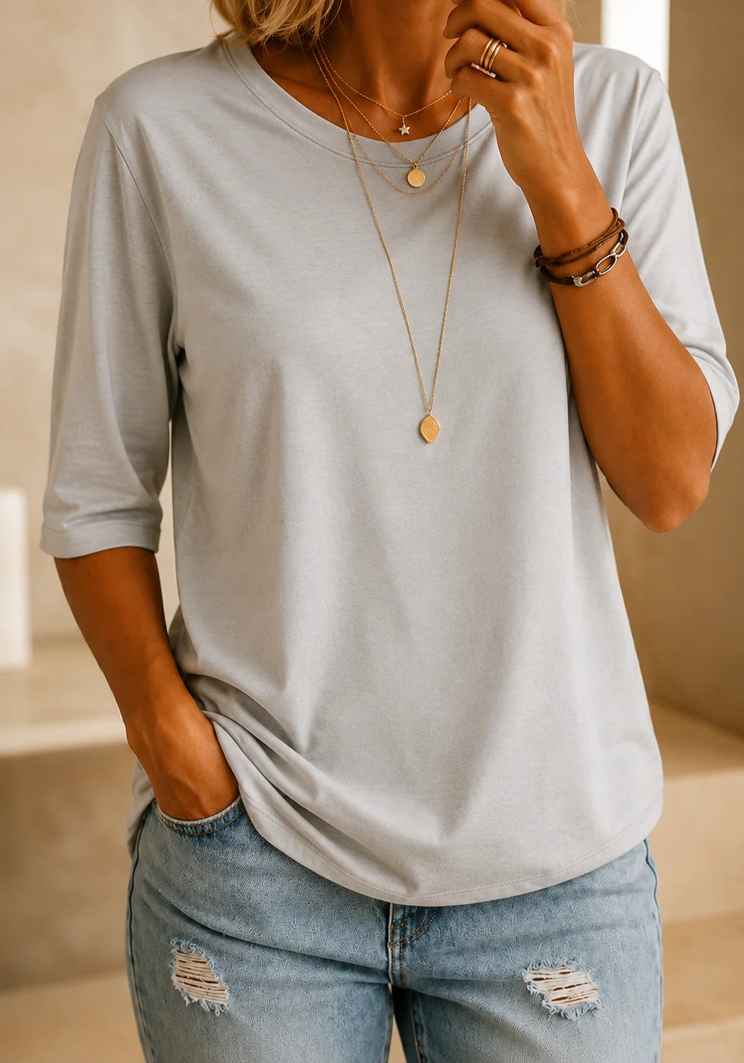 Elena | Essential Comfort Half-Sleeve Tee