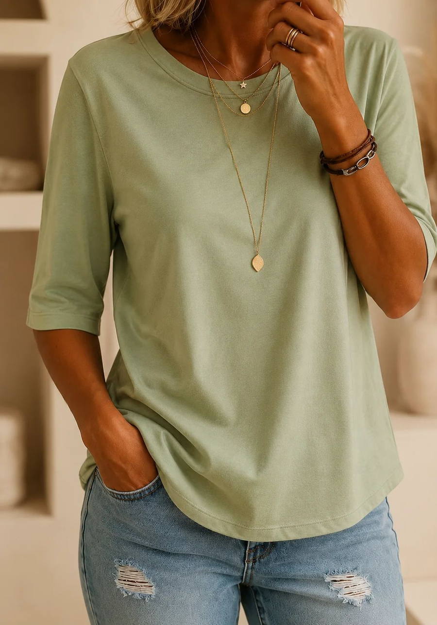 Elena | Essential Comfort Half-Sleeve Tee