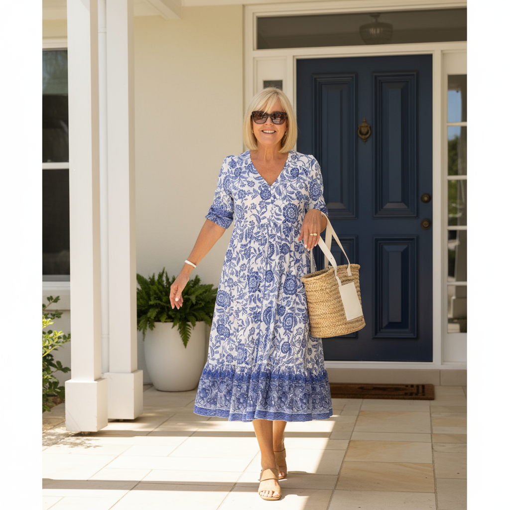 Danna | Elegant Floral Dress with V-Neck