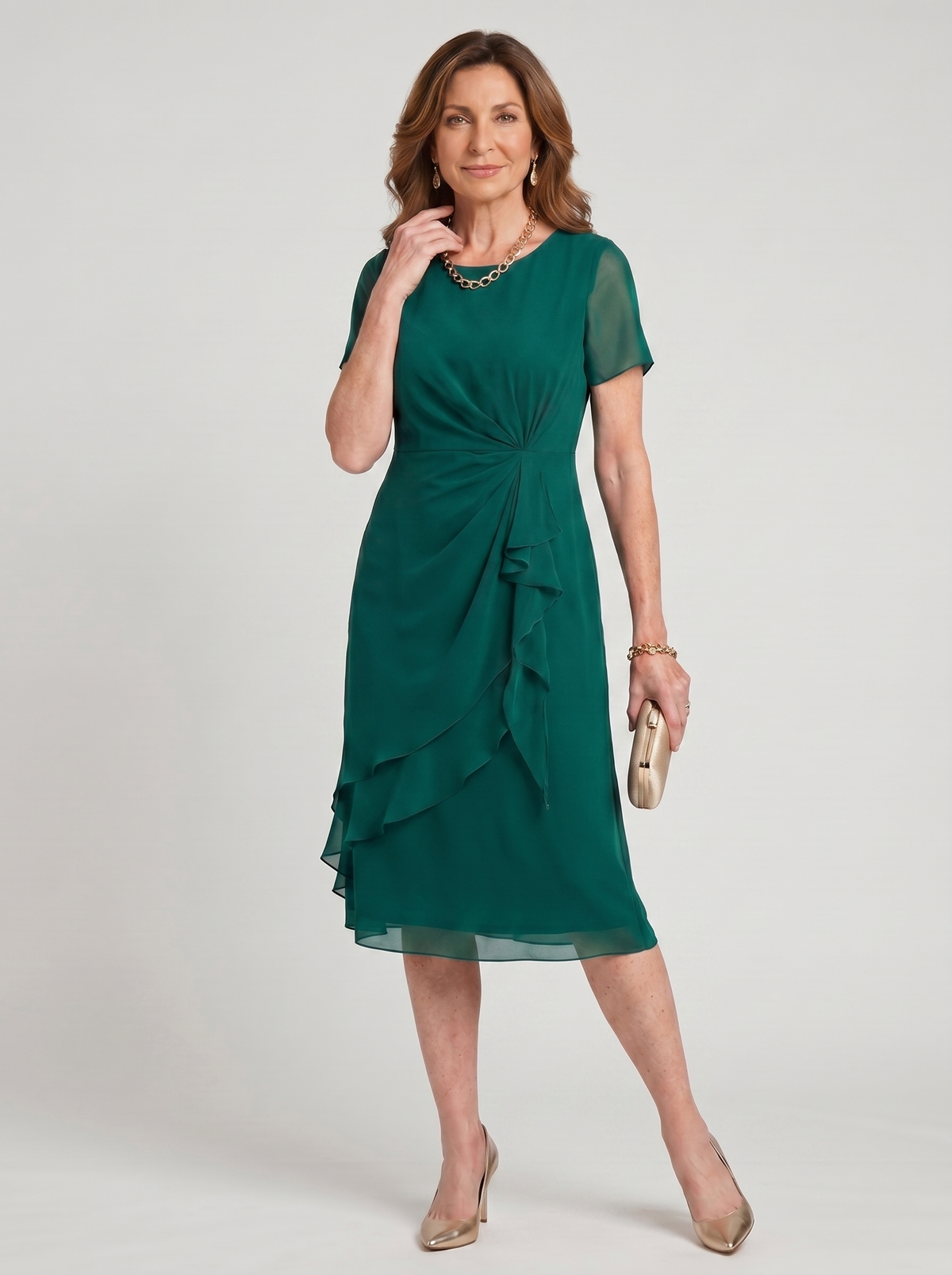 Blake | Elegant Chiffon Draped Dress