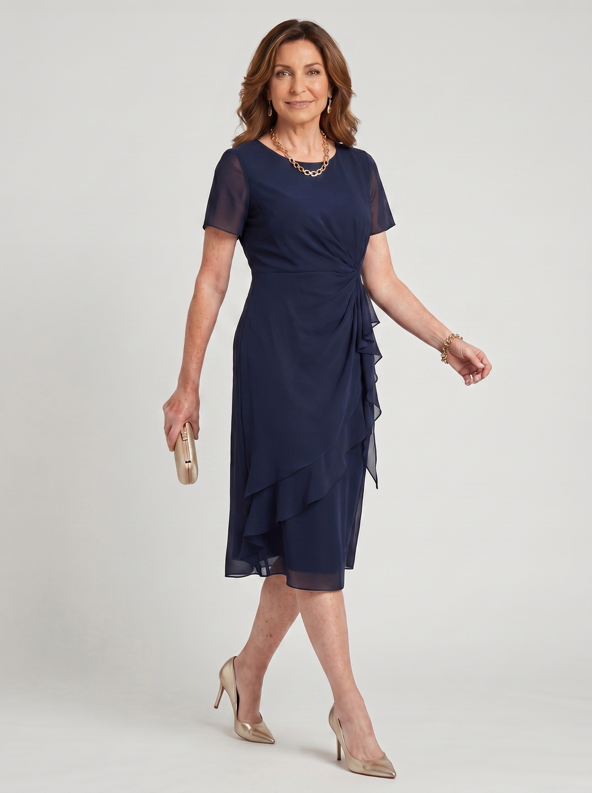Blake | Elegant Chiffon Draped Dress