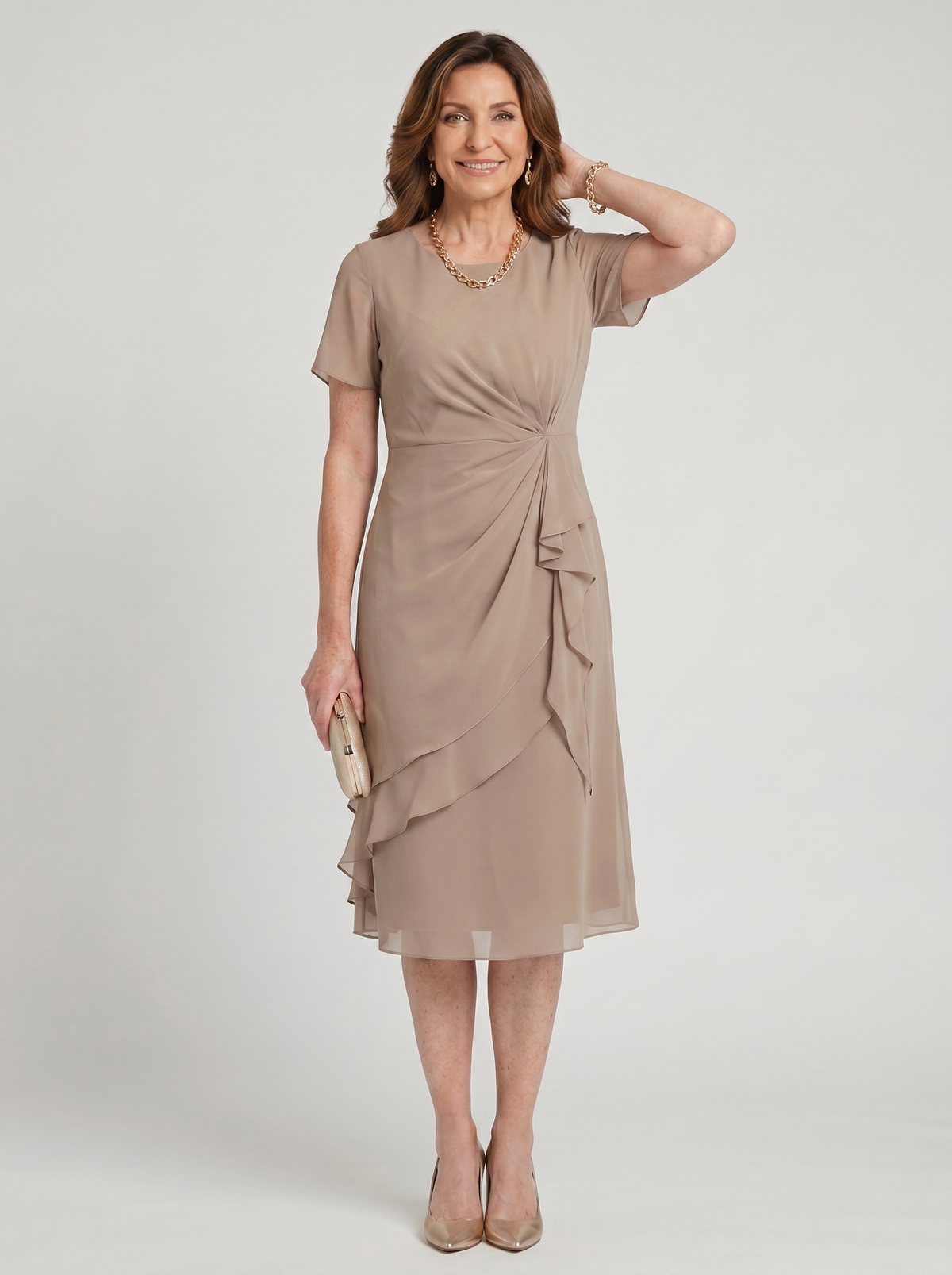 Blake | Elegant Chiffon Draped Dress