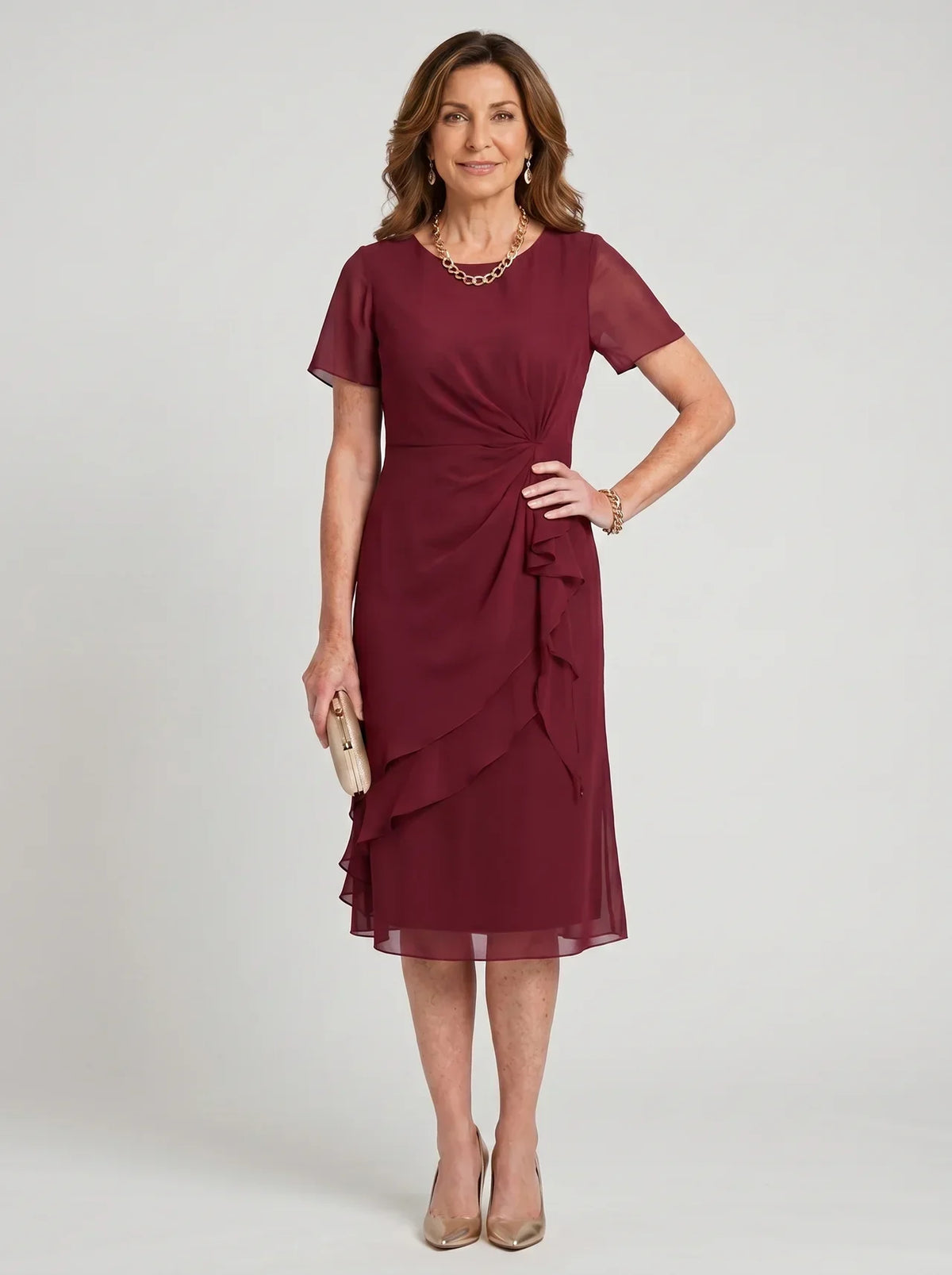 Blake | Elegant Chiffon Draped Dress