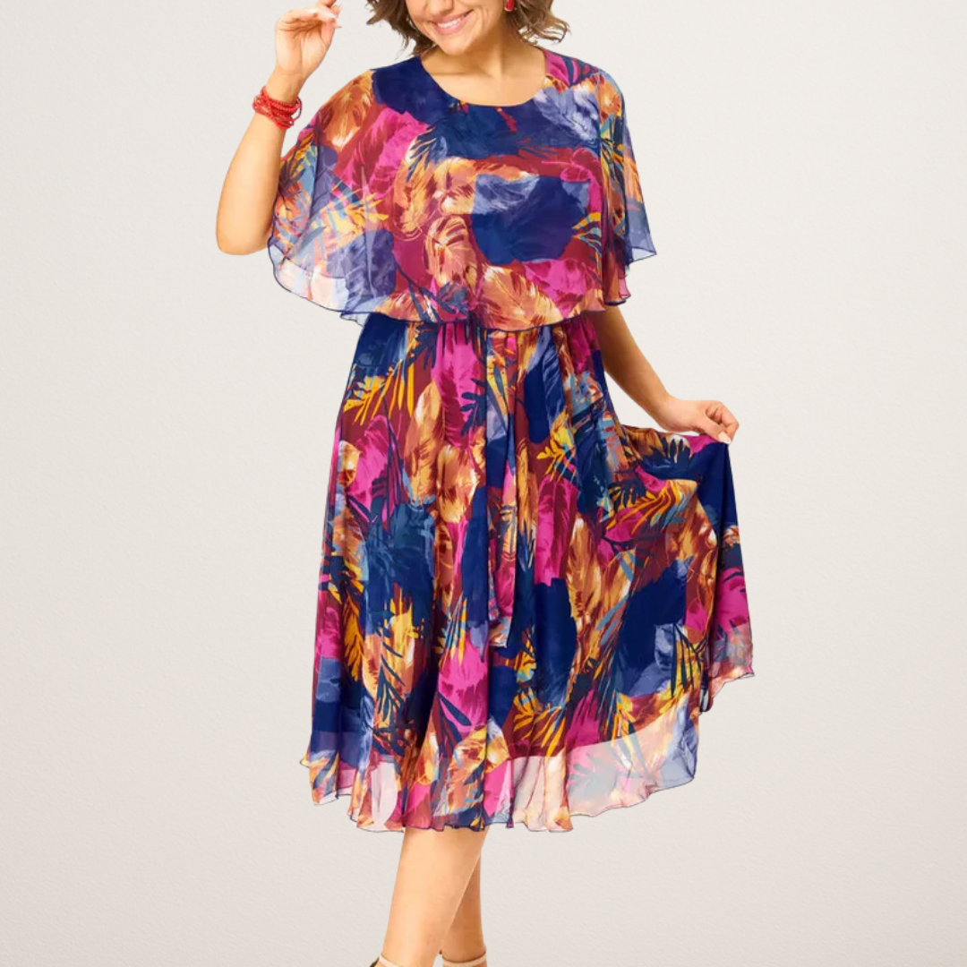 Halle | Comfortable Belly Coverage Chiffon Dress