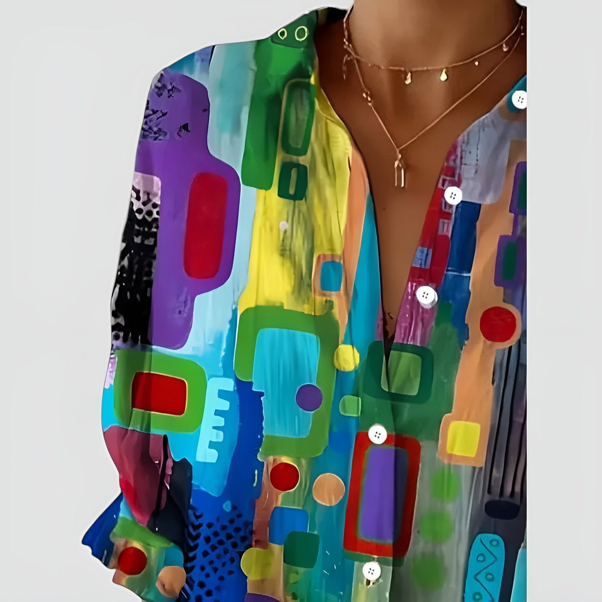 Everly | Blouse with Geometric Pattern