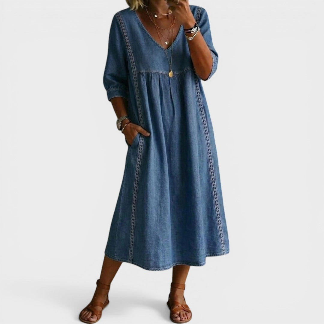 Esther | Elegant Denim Dress