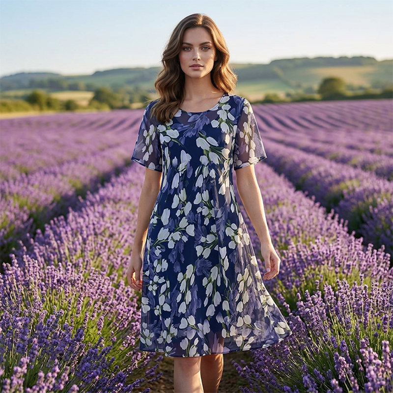 Teresa | Elegant Floral A-Line Dress